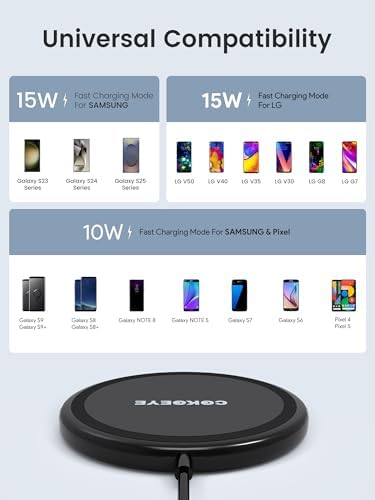 Dual Pack 15 W Fast Wireless Charger – Maximize Charging Efficiency for i Phone 16/15/14 & Samsung Galaxy S24/S23/S22 – Sleek Design, Enhanced Compatibility, Safe Charging for Air Pods Pro 2