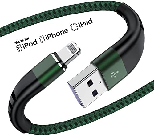 Essri 10 FT Nylon Braided i Phone Charger Cord 2-Pack – Fast Charging Lightning Cable for i Phone 14, 13, 12, 11, X, XS, XR, and 15 – Durable Blue 10 Foot Charging Solution for Ultimate Convenience and Style