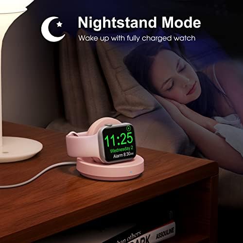 Sleek Sky Blue Portable Magnetic Charging Dock for Apple Watch – Fast Wireless Charger with Nightstand Mode, Compatible with Series 10, 9, 8, 7, SE, 6, 5, 4, 3, 2, Ultra 2 – Travel-Friendly Design with Premium Charging Cable for Effortless Power and Style