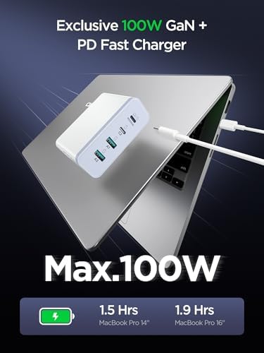 Ultra-Fast 120 W Ga N USB-C Charger with PD3.0 PPS Technology – Compact 4-in-1 Multiport Design for Mac Book Pro/Air, i Phone & Samsung – Rapid Charging for Devices with Advanced Safety Features and Wide Compatibility