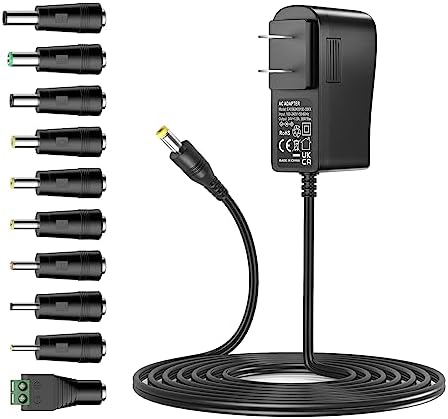 Universal 24 V 1.5 A AC Adapter with 10 Interchangeable DC Plugs – The Ultimate Power Solution for Ride-On Toys, Massage Guns, and LED Strip Lights – Reliable Fast Charging with Overload Protection and Compact Design for Convenience