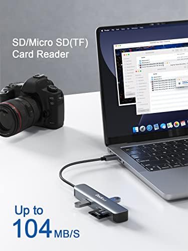 Revolutionize Your Workspace with the dockteck 5-in-1 USB-C Hub Multiport Adapter – 4 K HDMI, Dual SD/TF Card Slots, and 2 High-Speed USB 3.0 Ports for Mac Book Pro, Air, i Pad Pro, and XPS – Unmatched Versatility and Rapid File Transfers