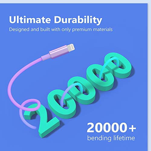 Vibrant USB C to Lightning Charging Cable – 3.3 ft MFi-Certified, Fast Charge for i Phone 14/13/12 Models – Durable Nylon Braided Design with Enhanced Speed and Compatibility for Seamless Connectivity