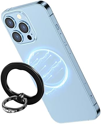 Premium AUROX Magnetic Phone Ring Holder for i Phone 16/15/14/13/12 – Ultra-Strong Aluminum Alloy Grip with N52 Magnets, 360° Rotatable & 180° Flip Design, Versatile Stand for Secure One-Handed Use, Effortless Wireless Charging Compatibility, Ideal for Magsafe Users – Silver Finish for Enhanced Style and Functionality