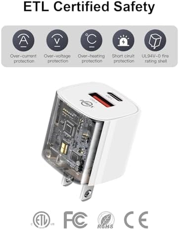 30 W Ga N Dual Port USB-C Wall Charger – Ultra-Compact Fast Charging Adapter for i Phone 16/15/14, i Pad, Galaxy & Pixel – Reliable Power Solution with Advanced Safety Features for Home, Office & Travel Convenience