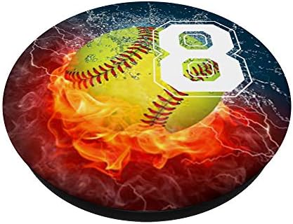 Elevate Your Game with the Fire and Ice Player #8 Pop Grip – Premium Swappable Phone Accessory for Young Softball Athletes | Vibrant Team Spirit Design for Enhanced Grip, Connectivity, and Style | Perfect Gift for Girls’ Softball Teams and Enthusiasts