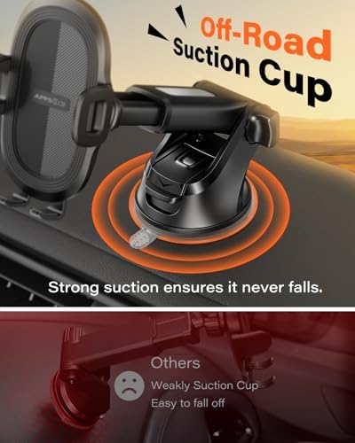 Ultimate APPS2 Universal Car Suction Cup Phone Mount – Secure Dashboard Holder for i Phone & Samsung – 360° Rotation, Sticky Gel Pad for Enhanced Stability – Effortless Installation & Hands-Free Navigation – Ideal for All Smartphone Models