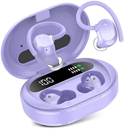 Rose Gold Bluetooth 5.3 Wireless Earbuds – Experience Premium Hi-Fi Stereo Sound with 30 Hours Playtime, Secure In-Ear Hooks for Active Lifestyles, and Dual LED Battery Indicator – Ideal for Sports, Hands-Free Calls, and Fast Type-C Charging – Upgrade Your Sound Journey Now!