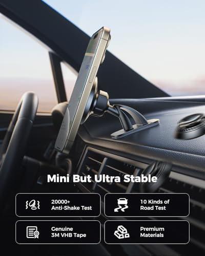 SUPERONE for Magsafe Car Mount [88LBS Powerful Suction] Magnetic Phone Holder for Car Dash Windshield, Suction Cup Phone Mount for iPhone 16 Pro Max Plus 15 14 13 12/Magsafe Case/All Car Models – Enhanced Compatibility and Speed
