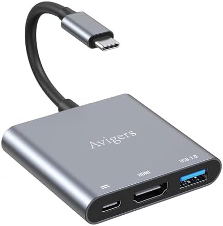 Elevate Your Setup with the Avigers USB C to Dual HDMI Adapter – 4 in 1 Multi-Display Hub for Seamless 4 K Productivity and Gaming, Features 2 HDMI Outputs, PD Charging Port, and USB 3.0 for Lightning-Fast Data Transfer – Lightweight, Portable Design for On-the-Go Professionals and Gamers