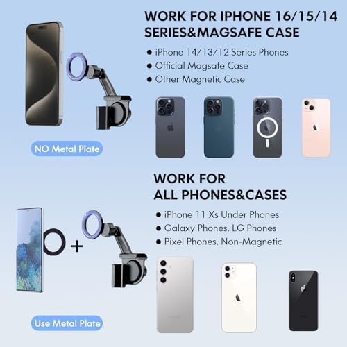 Tesla Magnetic Phone Mount for Models 3, Y, S, & X – Unmatched Strong Magnet Power, Mag Safe Compatible, 360° Rotating Design for Enhanced Navigation & Hands-Free Calls – Premium Accessory for Seamless Driving Experience