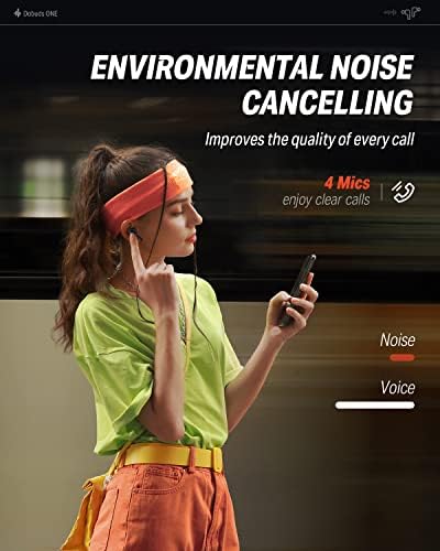 Donner Dobuds ONE Wireless Earbuds – Advanced Bluetooth 5.2 Noise Cancelling Earphones with 4-Mic Clarity, Custom EQ Sound Tuning App, 32-Hour Battery Life & Fast Charging – Optimal for Unmatched Audio Clarity and Everyday Convenience