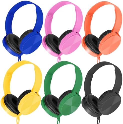 Classroom Audio Excellence: 10-Pack Durable Wired Headphones for Students – Adjustable Comfort, Enhanced Device Compatibility, Lightweight Design for Effortless Portability, Ideal for Group Learning and Focused Study Sessions