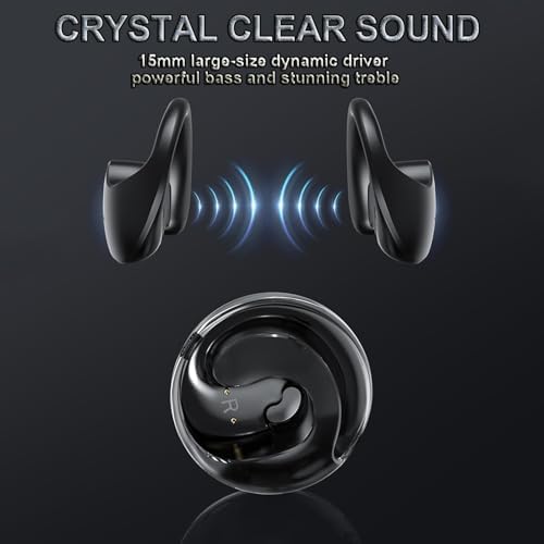 Revolutionize Your Listening Experience with Advanced Bone Conduction Open Ear Earbuds – Bluetooth 5.4 Wireless Headphones Engineered for Outdoor Adventures – Sweat-Resistant and Ergonomically Designed for All-Day Comfort – Stay Aware with Superior Sound Quality While Jogging, Commuting, or Working – Ideal for Active Lifestyles and Safety-First Audio Enjoyment.