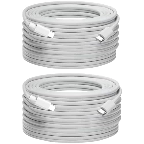 USB C Cable 20ft,C to C Cable Fast Charging 2 Pack,60W Extra Long Type C Cord Compatible with iPhone 16/15 Pro/15 Plus/16 Pro Max, iPad mini 6/ Pro 2021, Mac-Book Pro 2020, Samsung Galaxy S24,Switch – Enhanced Compatibility and Speed