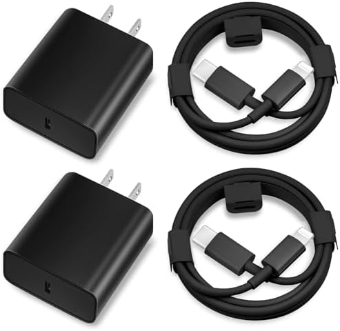 Elevate Your Charging Game with Our Apple MFi Certified 20 W Fast Charger Duo – 2 Pack USB-C Wall Adapters & 6 FT Lightning Cable for i Phone 14/13/12/11 Pro Max/Xs Max/XR/X – Stylish Vibrant Yellow for Instant Power and Convenience!