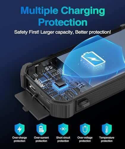 LATIMERIA 45800 m Ah Solar Power Bank – High-Capacity Portable Charger with QC 3.0 Fast Charging, USB-C Connectivity, and Eco-Friendly Solar Technology for i Phone, Samsung, Google Devices – Ultimate Reliability for On-the-Go Power Solutions