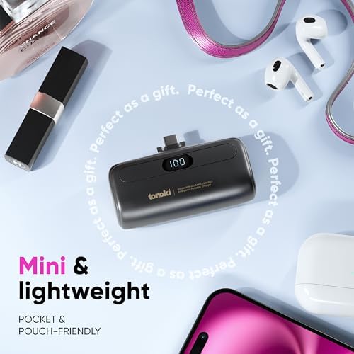 Compact 5000 m Ah Portable Charger for i Phone 15/16 and USB-C Devices – Fast Charging Mini Power Bank in Sleek White – Lightweight On-the-Go Power Bank for Busy Lifestyles – Perfect for Travelers and Professionals