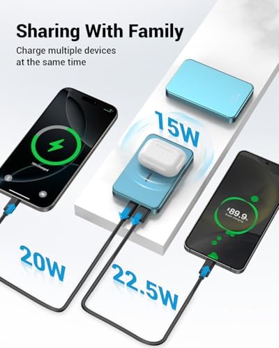 26800 m Ah Magnetic Power Bank – Premium Aluminum Alloy Portable Charger with 20 W USB-C Fast Charging for i Phone 12-16 Series, Sleek Silvery Gray, Effortless Wireless Charging for On-the-Go Power Solutions