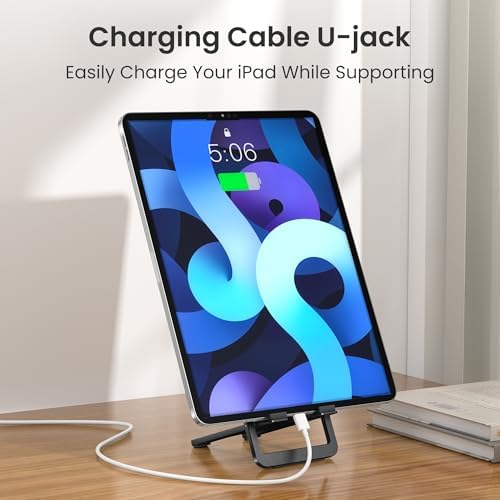 Discover the Itramax Foldable Tablet Holder: Your Ultimate Adjustable Aluminum Stand for Enhanced Productivity and Comfort. This portable accessory is engineered for seamless compatibility with a variety of devices including i Pad 9, 8, 7, Air 2, Mini, Samsung Tab, Steam Deck, Switch, Kindle Fire Scribe, and ROG Ally. Enjoy optimal viewing angles and heights, allowing you to work, watch movies, or game without discomfort. Crafted from durable aluminum, this foldable design ensures stability and longevity, making it perfect for home or travel. The anti-slip pads guarantee a secure grip while protecting your devices from scratches. Elevate your workspace with the sleek, functional Itramax Foldable Tablet Holder, transforming any environment into an organized and efficient setup. Whether for professional use or leisure, enhance your tablet experience today with this must-have desk accessory that marries style and practicality.