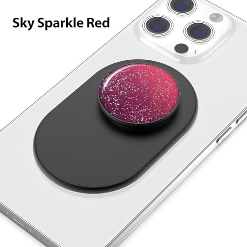 Magnetic Phone Grip for MagSafe, Phone Ring Holder Finger Kickstand Wireless Charging Compatible, Adjustable Magnet Phone Rings Gripper Stand for iPhone Mag-Safe Accessories – Sparkle Black – Enhanced Compatibility and Speed