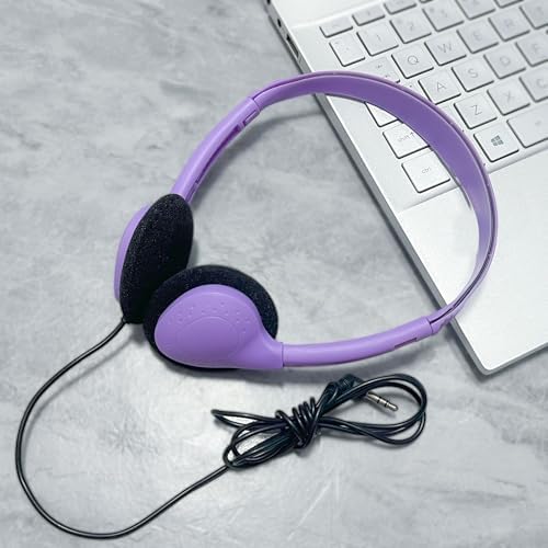 Classroom-Ready Adjustable Headphones for Kids – 20-Pack Bulk Set with 3.5 mm Jack in Fun Colors – Lightweight, Comfortable, and Durable Earphones for Enhanced Learning in Schools and Libraries