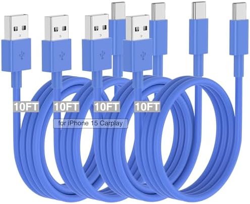Car Carplay Cable for iPhone 16 15 Pro/Pro Max/Plus,3/3/6/6FT USB A to USB C Fast Charging Cord for iPhone 16 15 Charger,USBC Car Charger for Apple 16 15/iPad Pro-Dark Blue – Enhanced Compatibility and Speed