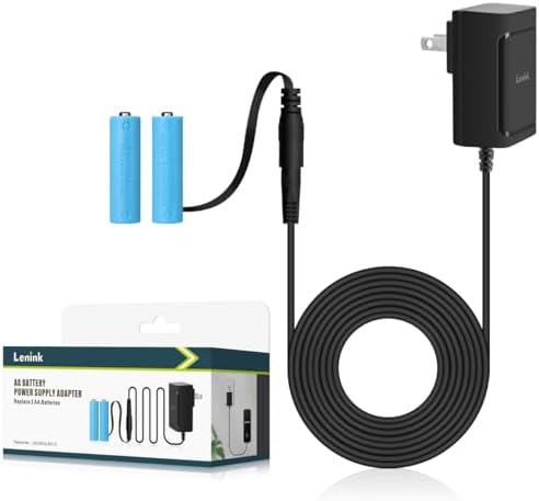 Lenink Universal AC Power Supply Adapter for Effortless AA Battery Replacement – Reliable Continuous Power for LED Lighting, Decorative Lanterns, Motion Sensor Trash Cans, and More – Eco-Friendly Fast Charging Solution in Sleek Black Finish
