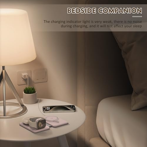 Revolutionize Your Charging Experience with the Ultimate 3-in-1 Wireless Charging Station for i Phone, Apple Watch, and Air Pods – Magnetic Foldable Design for Enhanced Portability and Fast Charging Compatibility with i Phone 16, 15, 14, 13, 12 Pro Max Plus – Effortlessly Streamline Your Tech Setup and Eliminate Cable Clutter – Durable and Stylish Solution for Home and Office Use