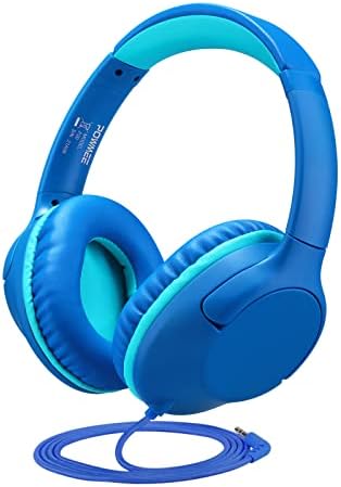 Volume-Limited Over-Ear Kids Headphones – Safe 94 d B Design for Ear Protection – Ultra-Lightweight & Foldable – Perfect for School, Gaming, and Daily Adventures – Trendy Blue Color Compatible with Tablets, PCs, and Smartphones