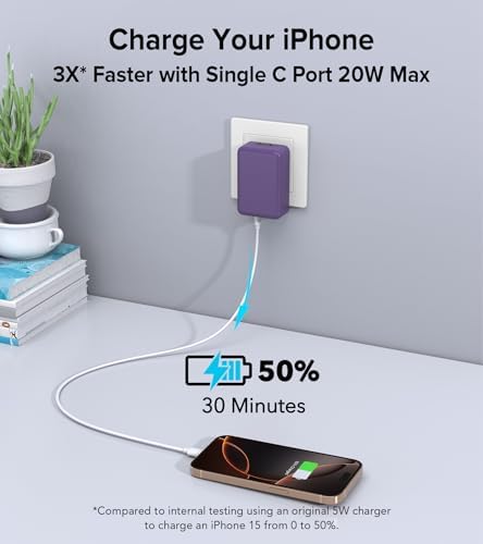 Elevate Your Charging Game with the 2 Pack Flat USB C Charger Block – 40 W Fast Charge Hub for i Phone 12-16, i Pad & Samsung Devices, Featuring 4 Ports for Simultaneous Power Delivery & Quick Charge, Sleek Light Blue Travel-Friendly Design Ideal for Home & On-the-Go Use