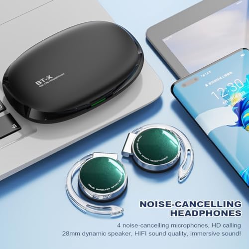 Premium Open-Ear Bluetooth Headphones V5.3 – Secure Fit Sports Audio with Advanced Noise Cancellation, Long Battery Life, and Universal Compatibility for Fitness, Commuting, and Everyday Use