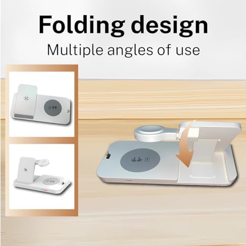 Ultimate 6-in-1 Wireless Charging Dock for i Phone 16/15/14/13, Apple Watch Series, Air Pods Pro – Super-Fast Qi-Certified Charging Station with QC3.0 Adapter for Seamless Device Compatibility and Safety Features – Perfect for Home and Travel Use