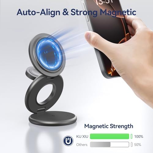 Ultra-Fast 3-in-1 Magnetic Wireless Charging Station for Apple Devices – Foldable Aluminum Alloy Dock for i Phone 16/15/14/13/12, Apple Watch & Air Pods with 20 W Adapter – Portable Power Solution for Travel Enthusiasts and Tech Savvy Users