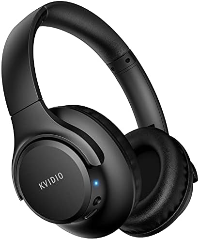 KVIDIO Over-Ear Bluetooth Headphones: 65-Hour Battery Life, Immersive Deep Bass Sound, and Ultra-Low Latency for Effortless Mobility and Enhanced Work Efficiency with Integrated Microphone for Flawless Calls and Voice Control