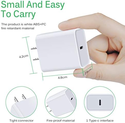 Ultra-Fast 18 W USB C Wall Charger – Compact PD 3.0 Power Adapter for i Phone, i Pad, and Samsung Galaxy Devices – Rapid Charging Block with Advanced Safety Features for On-the-Go Power Solutions