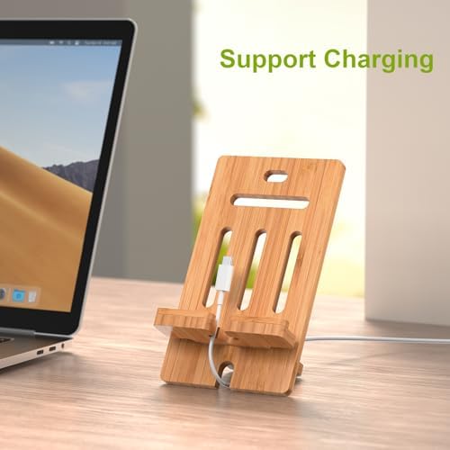 Pezin & Hulin Eco-Friendly Bamboo Adjustable Tablet Stand – Premium Multi-Angle Holder for i Pads, Smartphones, and E-Readers (Fits Devices 4.7″ to 13″) – Transform Your Workspace with Stylish Comfort and Enhanced Viewing Experience