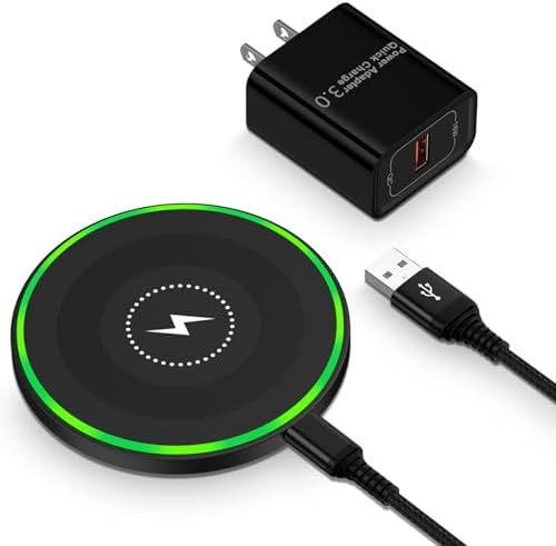 15 W Fast Wireless Charging Pad for Android Devices – Optimal Charging Station for Motorola Moto G Power 2025, razr+, G Stylus 5 G 2024, and Samsung Galaxy S25 Ultra with 18 W Adapter – Sleek Design, Enhanced Compatibility, and Safe Charging Technology