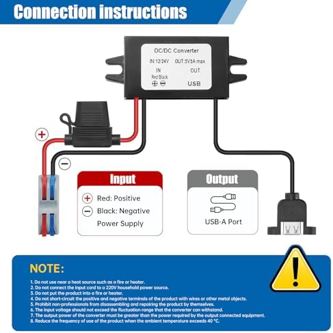 Rugged IP67 Waterproof USB Charging Hub – High-Efficiency DC-DC Converter for Trucks, Off-Grid Solar Systems, and Marine Use – 10-90 V to 5 V 3 A (15 W) Power Supply for Extreme Conditions – Durable, Dustproof, and Shock-Resistant for Reliable Charging Anytime, Anywhere