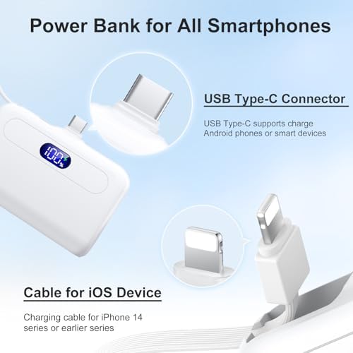 High-Capacity 12000 m Ah Mini Power Bank – Ultra-Portable Dual Device USB-C Charger for Android & i Phone 11-16 Series – Fast Charging Battery Pack for On-the-Go Power Solutions
