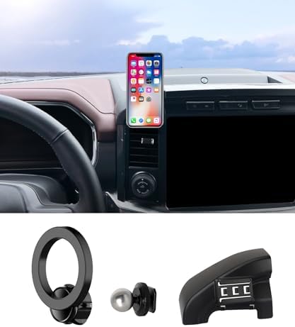 Ford F-150 2021-2024 Car Phone Holder – 360° Rotating Mag Safe-Compatible Mount for Secure, Hands-Free Use Without Obstructing Air Vents – Durable, Easy-Install Accessory for Modern Drivers