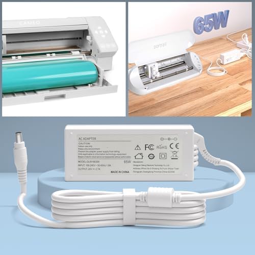 High-Performance 24 V DC Power Adapter for Silhouette Cameo & Portrait Series – Reliable AC/DC Charger Enhancing Connectivity for Flawless Crafting – Essential Power Supply for Electronic Cutting Machines and Creative Endeavors