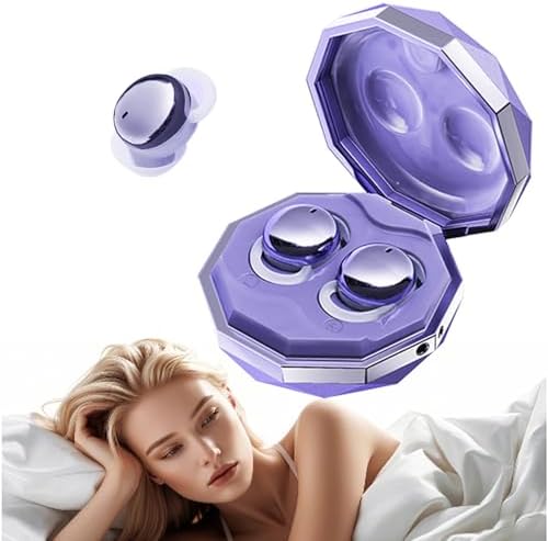 Premium Purple Wireless Bluetooth Sleep Earbuds for Side Sleepers – Advanced Noise-Cancelling Mini Headphones Designed for Ultimate Comfort and Uninterrupted Sleep – Perfect for Travel, Meditation, and Stress Relief – Lightweight Design Tailored for Small Ear Canals to Enhance Sleep Quality