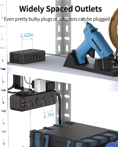 15 FT Under Desk Surge Protector Power Strip with 13 Outlets & 4 Fast Charging USB Ports – Dual Layer Desktop Clamp Charging Station for Home & Office – Enhanced Safety with 1700 Joules and Flexible Extension Cord