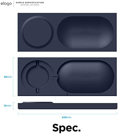 elago Premium Mag Safe Charging Tray: Streamline Your Charging Experience for i Phone 16/15/14/13/12 & Air Pods – Stylish Stone Finish Wireless Station for Home & Office – Durable Non-Slip Design Ensures Device Stability – Customize with Your Own Cable for a Personalized Touch