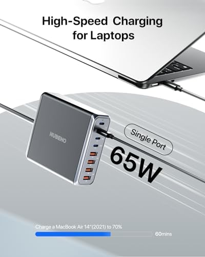 High-Power 8-Port USB Charging Station – 140 W Fast Charge Hub for i Phone, Mac Book, Galaxy & i Pad – Universal USB-C and USB-A Compatibility – Compact Travel Charger for Home & Office Efficiency