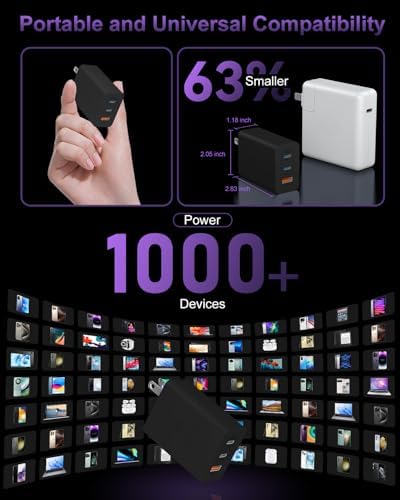 Ultimate 100 W USB C Charger Block with 3 Ports – Ga N Super Fast Charging Adapter Plus 10 ft Type C Cable for Mac Book Pro, i Pad Pro, i Phone 15/16, Galaxy S Series – Dual Pack for Enhanced Power and Efficiency