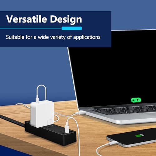 LIDER Ultra-Thin Flat-Face Outlet Extender with 3 Receptacles – Space-Saving Power Strip with 3 ft Cord, ETL-Listed for Safety, Sleek White Design for Modern Interiors – Perfect Solution for Enhanced Device Charging and Versatile Placement