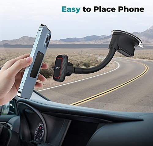 APPS2 Premium Magnetic Car Phone Holder – Versatile Dashboard & Windshield Mount with Flexible Arm & Robust Suction Cup, Ensuring Optimal Smartphone Accessibility for All Models – Your Ultimate Driving Companion for Hands-Free Navigation and Seamless Communication