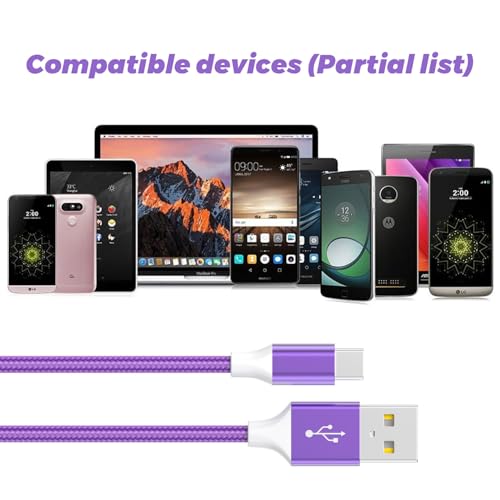 High-Performance 6-Pack USB to USB-C Fast Charging Cables – Versatile Nylon Braided Design with Length Options for Home & Travel – Compatible with i Phone 16/15, Samsung Galaxy, Google Pixel & More – Tangle-Free, Durable, and Efficient Data Transfer Solution